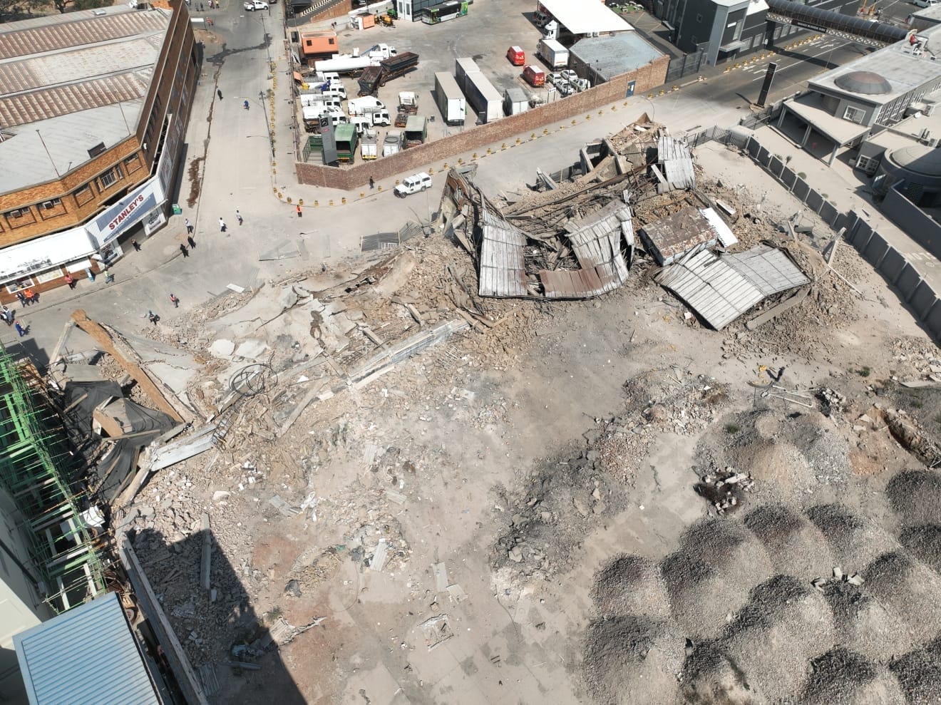 Site after blasting operations completed