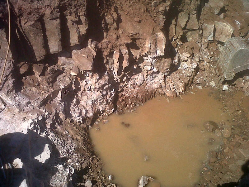 Excavation pit after blasting operations