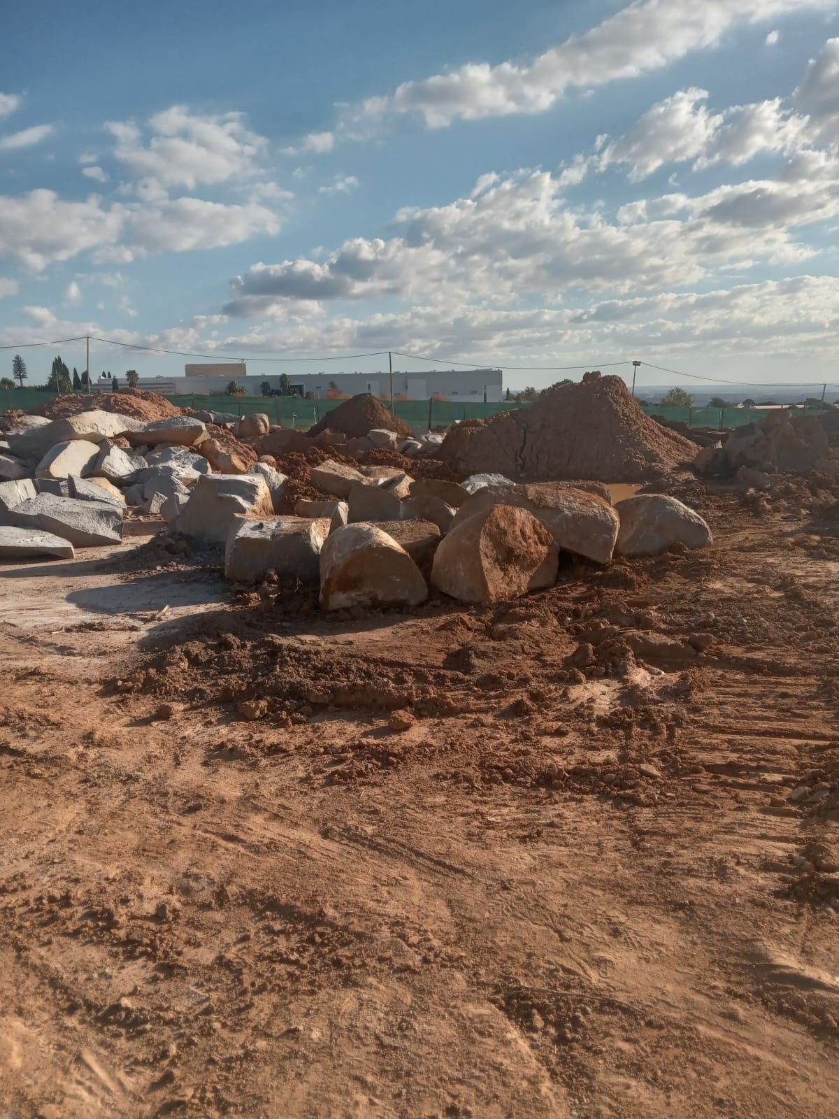 Large boulders cleared from construction site
